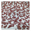 Tissu de fleurs 3D multicolores Red Red Mlut-Colore Flowers 3D Tissu Laser Coup Fesins irréguliers Tissins